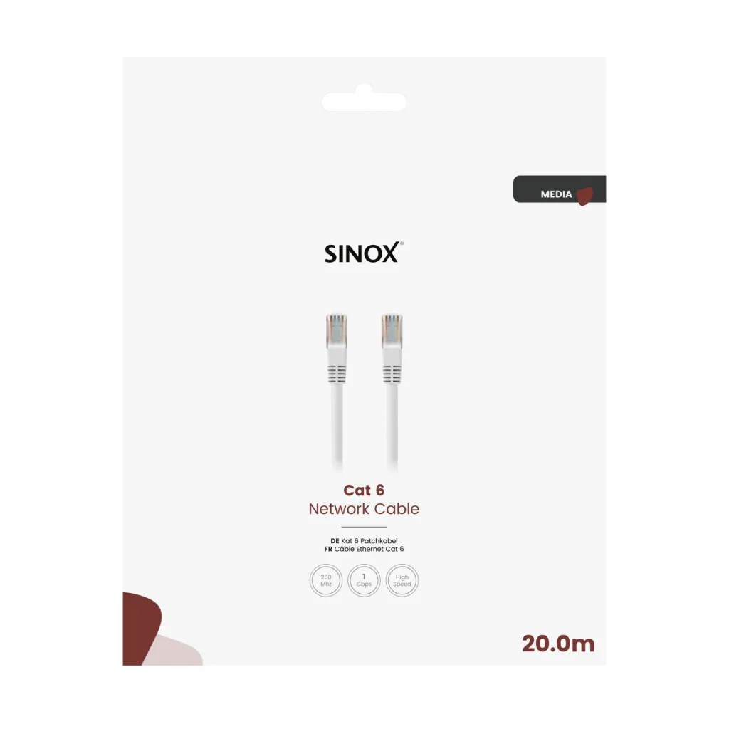 Sinox Cat 6 Cable 20 Mtr White | Cat 6 Cable
