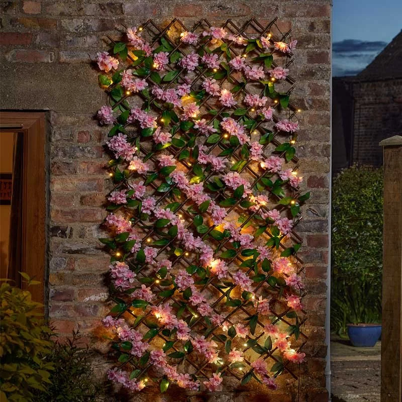 Solar In Lit Pink Blossom 180 x 90cm Trellis