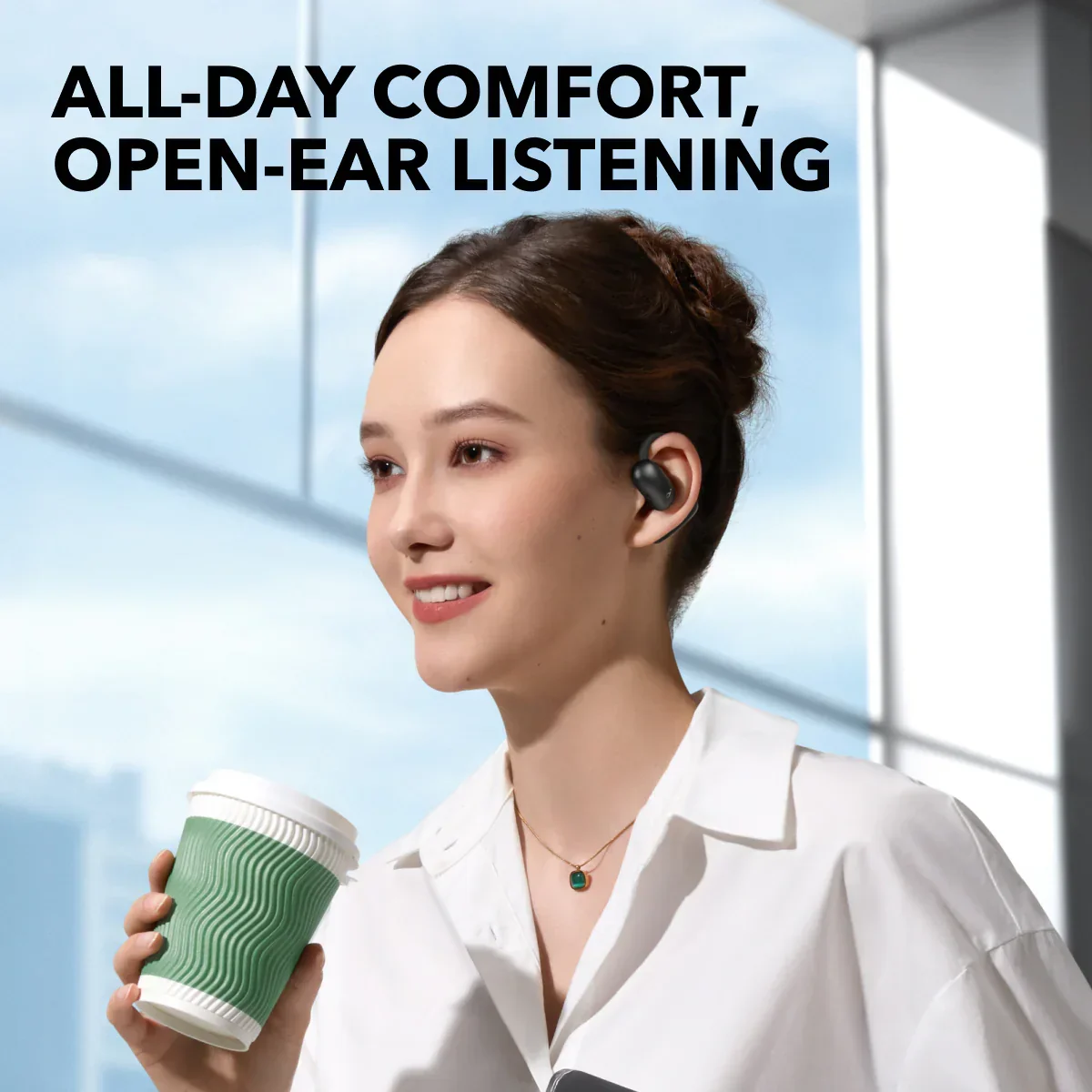 Soundcore Aerofit 2 Noise Cancelling Open-Ear Wireless Earbuds - Black - Image 2