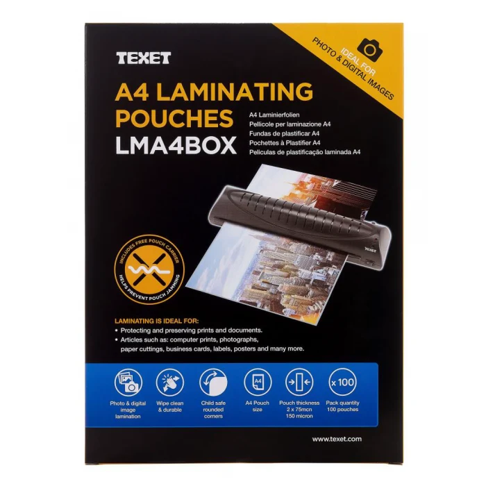 Texet A4 Laminator Pouches 100pack