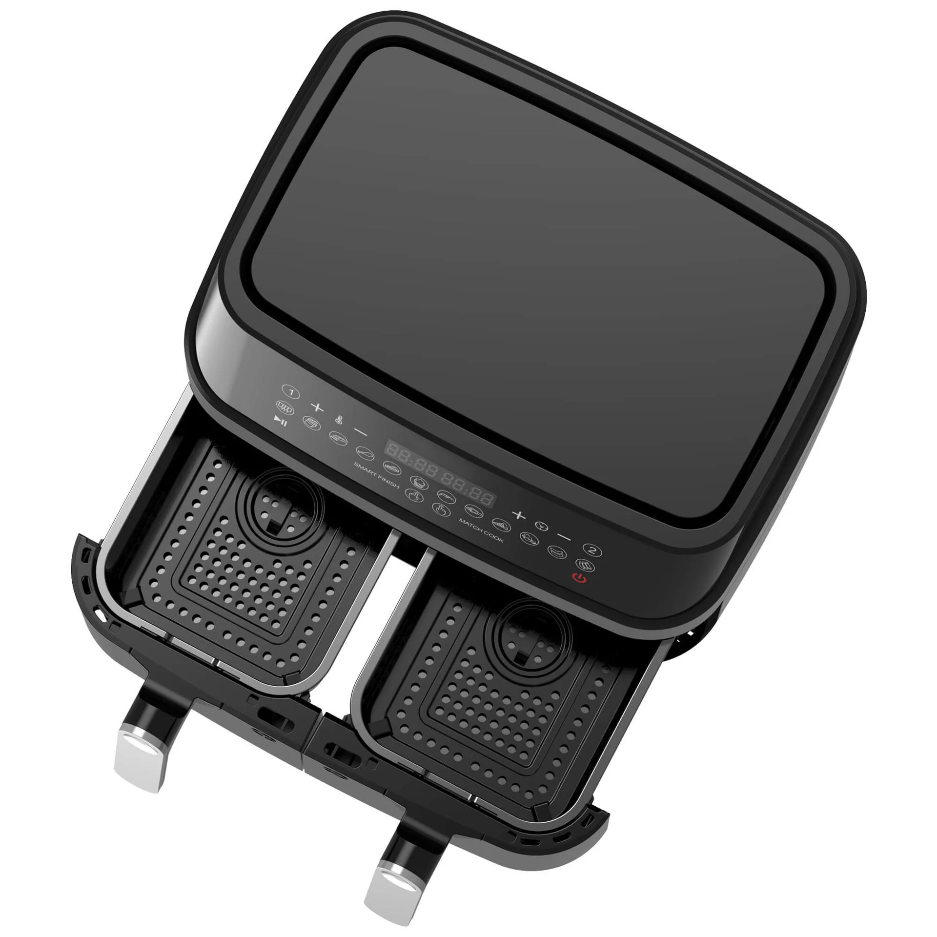Turbotronic Double Basket Air Fryer, Black - Image 2