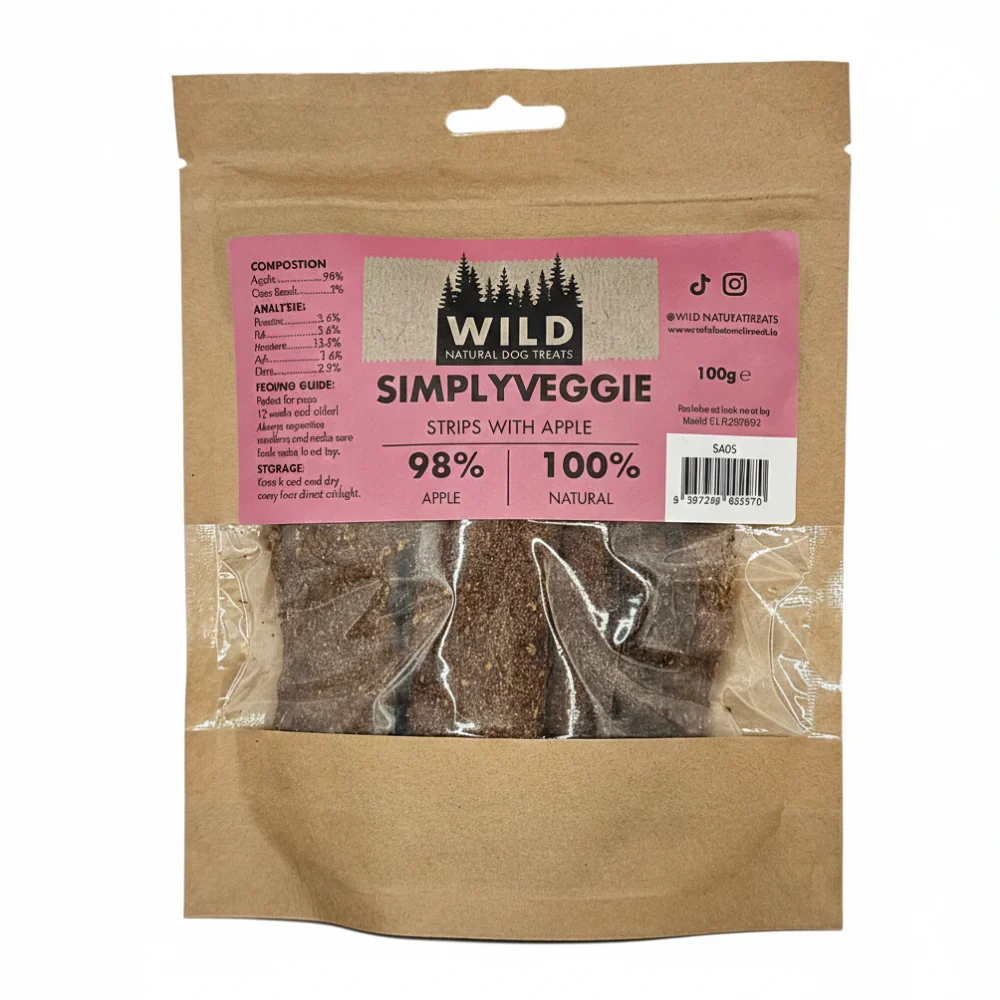 Wild Simply Dog Treat - Vegan Strips - Apple 100g