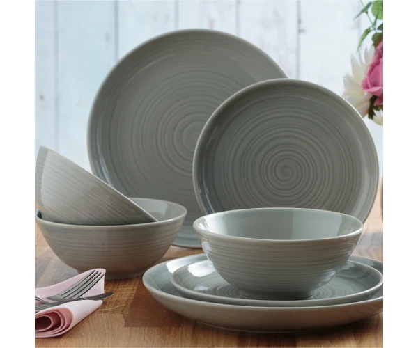 William Mason Grey 12Pc Dinner Set - Image 2
