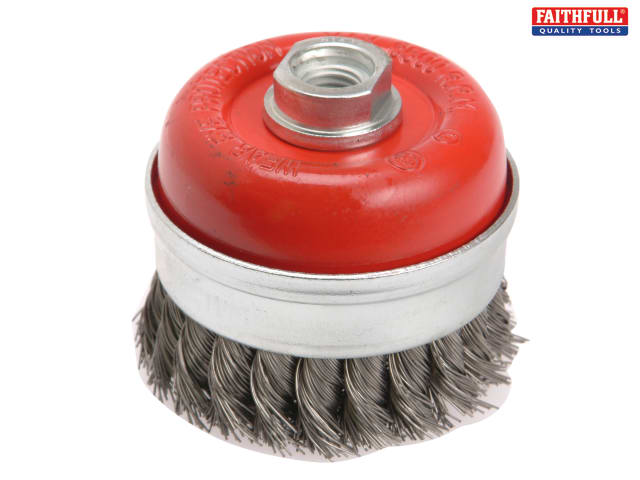 Wire Cup Brush Twist Knot 100mm M14x2, 0.50mm Steel Wire